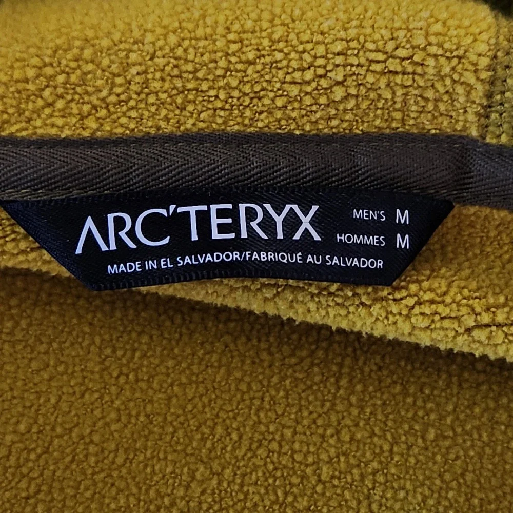 Arcteryx Fortrez Hoody‎ Mens Medium Mustard Yellow Full Zip Fleece Jacket 18090